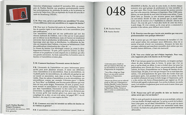 double page de l'entretien avec Pauline Barzilaï